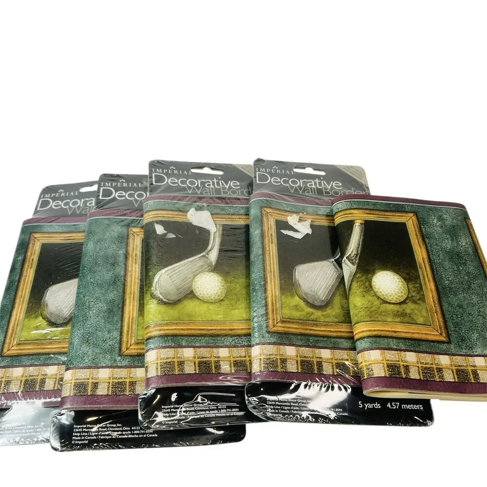 Vintage Imperial Golf Clubs Wallpaper Border Lot of 5 Packages 25 Yards Total